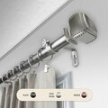 Kd Encimera 1 in. Studded Curtain Rod with 120 to 170 in. Extension, Satin Nickel KD3726080